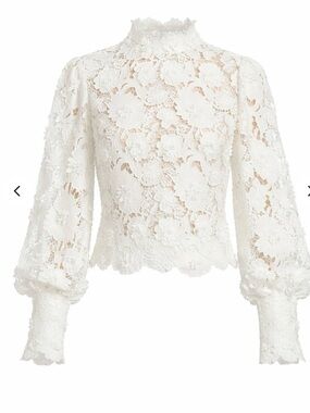 White Lace Floral High-Neck top